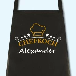 Schürze Chefkoch Mit Wunschnamen Grillschürze Küchenschürze Kochschürze