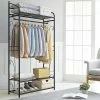 Offener Kleiderschrank Garderobenständer Aus Metall Kleiderständer Mit 3 Ablagen Und 1 Kleiderstange Bis 50 Kg Belastbar Einfache Montage 79×36×161cm