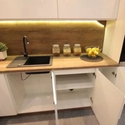 Küche Eckküche Weiß Grifflos Glanz Hochglanz - Soft Close - Individuell Stellbar -Möbelhaus 377276540