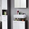 Badmöbel Set Badezimmer Möbel Weiß Hochglanz Grau Sardegna Möbelset 3-tlg. Line -Möbelhaus 379932088