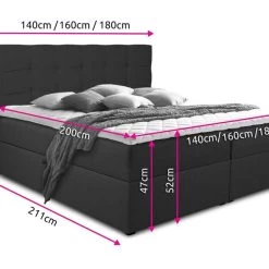 Boxspringbett BEST Mit 2 Bettkästen, Doppelbett Mit Bonell-Matratze + Topper Bett -Möbelhaus 381259956