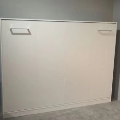 Schrankbett Wandbett Klappbett Horizontal HB140 X 200 Mit Aufsatz & 2 Schränken Weiß -Möbelhaus 382668375