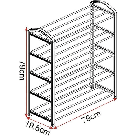 WOLTU Schuhablage Schuhregal 5 Schicht Für 20 Paare Schuhe XXL Creme 5 WOLTU Schuhablage Schuhregal 5 Schicht Für 20 Paare Schuhe XXL Creme – Bild 3