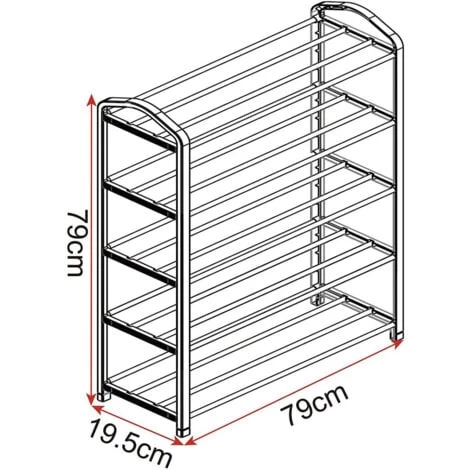 WOLTU Schuhablage Schuhregal 5 Schicht Für 20 Paare Schuhe XXL Grau 4 WOLTU Schuhablage Schuhregal 5 Schicht Für 20 Paare Schuhe XXL Grau – Bild 2