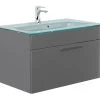 Waschplatz Hero Anthrazit Mit Glas-Waschtisch 90cm -Möbelhaus 384267351