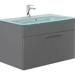 Waschplatz Hero Anthrazit Mit Glas-Waschtisch 90cm