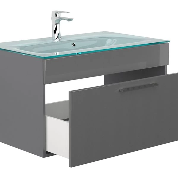 Waschplatz Hero Anthrazit Mit Glas-Waschtisch 90cm 4 Waschplatz Hero Anthrazit Mit Glas-Waschtisch 90cm – Bild 2