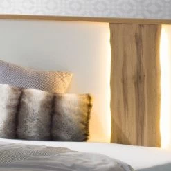 Modernes Schlafzimmer Set Forest Hochglanz Weiss In Altholz-Design -Möbelhaus 385750413