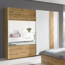 Modernes Schlafzimmer Set Forest Hochglanz Weiss In Altholz-Design -Möbelhaus 385750415