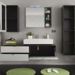 Badmöbel Badezimmer Set Weiß Hochglanz Waschtisch Optional Mit Waschbecken Beach -Möbelhaus 387388085