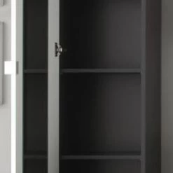 Bad Möbel Set Mit Waschbecken Weiß Hochglanz Grau Waschtisch Hochschrank Beach -Möbelhaus 387393000