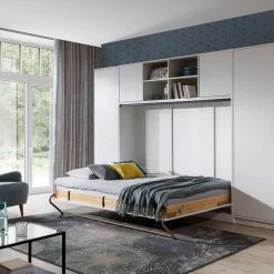 Schrankbett Wandbett Klappbett Horizontal HB90/120/140 X 200 Mit Aufsatz & 2Schränken -Möbelhaus 387835955