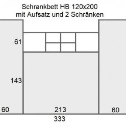 Schrankbett Wandbett Klappbett Horizontal HB90/120/140 X 200 Mit Aufsatz & 2Schränken -Möbelhaus 387838670
