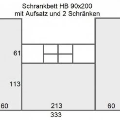 Schrankbett Wandbett Klappbett Horizontal HB90/120/140 X 200 Mit Aufsatz & 2Schränken -Möbelhaus 387838671
