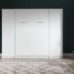 Schrankbett Wandbett Wandklappbett Vertikal VB140 X 200 Mit 2 Schränken Weiß Sonoma -Möbelhaus 387844022