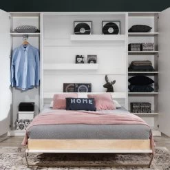 Schrankbett Wandbett Klappbett Vertikal VB90/120/140 X 200 Mit 2Schränken Weiß Sonoma -Möbelhaus 387846432