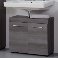 Waschbeckenunterschrank Bad Schrank Grau Sardegna Bad Möbel Unterschrank Runner