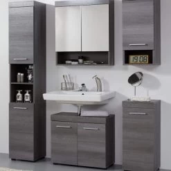 Waschbeckenunterschrank Bad Schrank Grau Sardegna Bad Möbel Unterschrank Runner -Möbelhaus 388297275