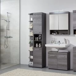 Waschbeckenunterschrank Bad Schrank Grau Sardegna Bad Möbel Unterschrank Runner -Möbelhaus 388297287