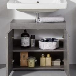 Waschbeckenunterschrank Bad Schrank Grau Sardegna Bad Möbel Unterschrank Runner -Möbelhaus 388297309