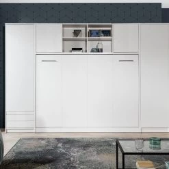 Schrankbett Wandbett Klappbett Horizontal HB90/120/140 X 200 Mit Aufsatz & 2Schränken -Möbelhaus 388452164