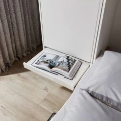 Schrankbett Wandbett Klappbett Horizontal HB140 X 200 Mit Aufsatz & 2 Schränken Weiß -Möbelhaus 388453210