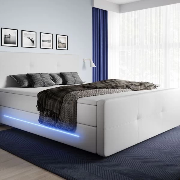 Elegantes Boxspringbett Isor Mit 2 Bettkasten Und LED 4 Elegantes Boxspringbett Isor Mit 2 Bettkasten Und LED – Bild 2