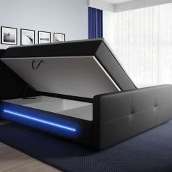 Elegantes Boxspringbett Isor Mit 2 Bettkasten Und LED 12 Elegantes Boxspringbett Isor Mit 2 Bettkasten Und LED -Möbelhaus 390377225