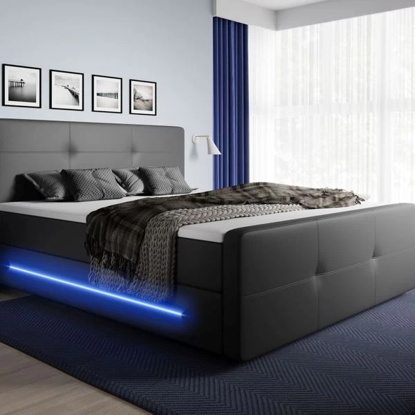 Elegantes Boxspringbett Isor Mit 2 Bettkasten Und LED 6 Elegantes Boxspringbett Isor Mit 2 Bettkasten Und LED – Bild 4