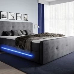 Elegantes Boxspringbett Isor Mit 2 Bettkasten Und LED 14 Elegantes Boxspringbett Isor Mit 2 Bettkasten Und LED -Möbelhaus 390377240