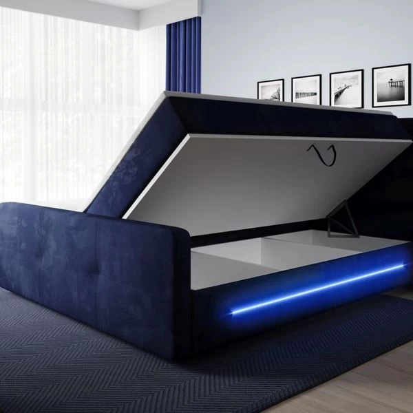 Elegantes Boxspringbett Isor Mit 2 Bettkasten Und LED 8 Elegantes Boxspringbett Isor Mit 2 Bettkasten Und LED – Bild 6