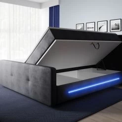 Elegantes Boxspringbett Isor Mit 2 Bettkasten Und LED 17 Elegantes Boxspringbett Isor Mit 2 Bettkasten Und LED -Möbelhaus 390377273