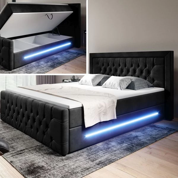 Exklusives Boxspringbett Prestige Mit Bettkasten Und LED 3 Exklusives Boxspringbett Prestige Mit Bettkasten Und LED