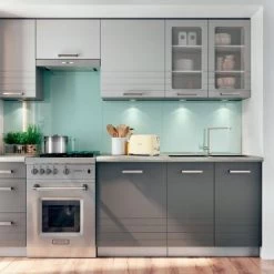 Küche Küchenzeile Grau Oder Weiss Matt Lack Küchenblock - Individuell Stellbar