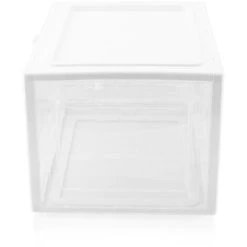 Weiße Schuhbox Stapelbar Aufbewahrungsbox Kunststoffbox Schuhkasten Schuhkarton Schuhorganizer Bis Gr.47 -Möbelhaus 41300678 3