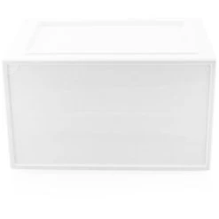 Weiße Schuhbox Stapelbar Aufbewahrungsbox Kunststoffbox Schuhkasten Schuhkarton Schuhorganizer Bis Gr.47 -Möbelhaus 41300678 4