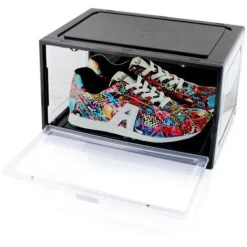 Schwarze Schuhbox Stapelbar Aufbewahrungsbox Kunststoffbox Schuhkasten Schuhkarton Schuhorganizer Bis Gr.47 -Möbelhaus 41301329 2