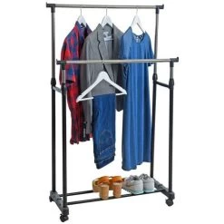 Garderobenständer Kleiderständer Kleiderstange Rollenständer Wäscheständer 80x43x90-160 Cm -Möbelhaus 41384001 2