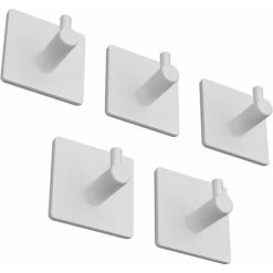 Starker Klebehaken Edelstahl No Trace Weiß (Haken X 5 Stück)