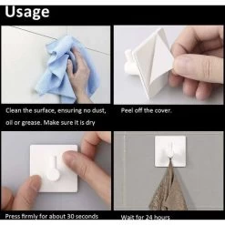 Starker Klebehaken Edelstahl No Trace Weiß (Haken X 5 Stück) -Möbelhaus 41677937 4