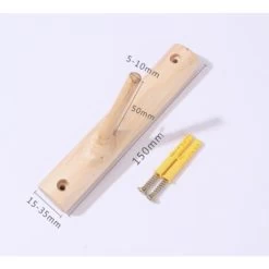 Holz Kleiderhaken, 3er Pack Vintage Haken Echtholz Baum Wandhaken, Rustikale Dekorative Holz Klebehaken. Schlüsselanhänger, Kleiderhakenhaken Für Heimtextilien -Möbelhaus 41682049 5