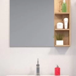 Wandspiegel Badspiegel Eiche Artisan Mit Ablage Regal Badezimmer Möbel 79x67 Geo -Möbelhaus 422607011