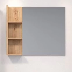 Wandspiegel Badspiegel Eiche Artisan Mit Ablage Regal Badezimmer Möbel 79x67 Geo -Möbelhaus 422607028