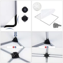 Songmics Schuhregal, DIY, Schuhschrank Mit Tür, 10 Ebenen, Aus PP-Kunststoff, Schuhablagen, Mit Gummihammer Und Umkippschutz, Halbtransparent Weiß LPC10W -Möbelhaus 4272054 3