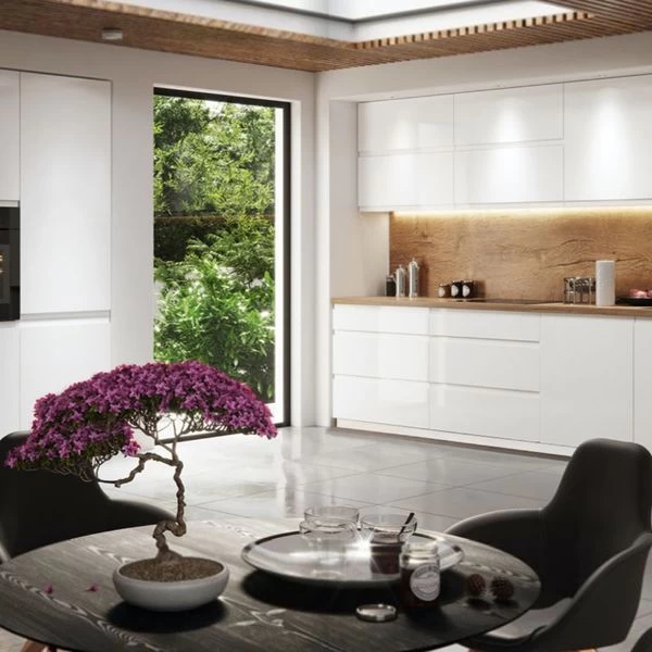 Küche Küchenzeile Eckküche Grifflos Glanz - Soft Close Küchenblock Weiß 10 Küche Küchenzeile Eckküche Grifflos Glanz - Soft Close Küchenblock Weiß – Bild 8