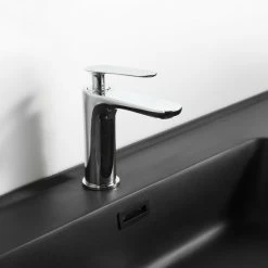 Badmöbel Set 8 Teilig 240cm Hochglanz Schwarz/ Weiß/ Königsblau LED Spiegel -Möbelhaus 428116305