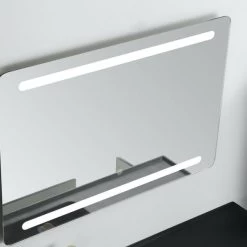 Badmöbel Set 8 Teilig 240cm Hochglanz Schwarz/ Weiß/ Königsblau LED Spiegel -Möbelhaus 428116359