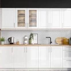 Moderne Küche Küchenzeile Eckküche Küchenblock Weiß Landhaus Glanz Hochglanz -Möbelhaus 434369109