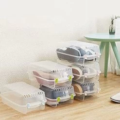 Schuhkartons, Stapelbar Mit Kunststoffverbindern, Faltbar, Transparenter Solider Atmungsaktiver Kunststoff Schuhkartonaufbewahrung , Weiß 9 Schuhkartons, Stapelbar Mit Kunststoffverbindern, Faltbar, Transparenter Solider Atmungsaktiver Kunststoff Schuhkartonaufbewahrung , Weiß -Möbelhaus 43453921 3