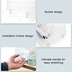 Schuhkartons, Stapelbar Mit Kunststoffverbindern, Faltbar, Transparenter Solider Atmungsaktiver Kunststoff Schuhkartonaufbewahrung ， Rosa -Möbelhaus 43454282 4